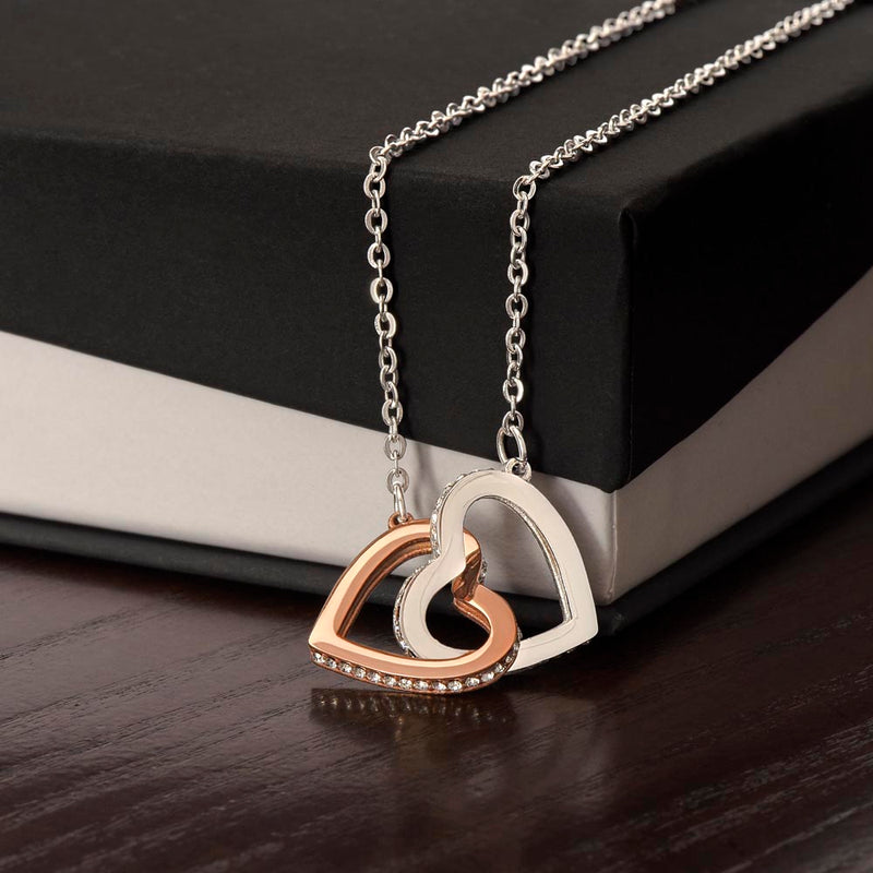 Interlocking Hearts Cubic Zirconia Necklace