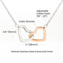 Interlocking Hearts Cubic Zirconia Necklace