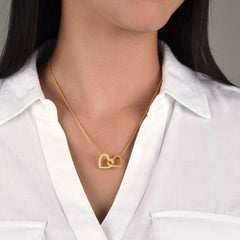 Interlocking Hearts Cubic Zirconia Necklace