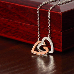Interlocking Hearts Cubic Zirconia Necklace