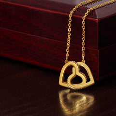 Interlocking Hearts Cubic Zirconia Necklace