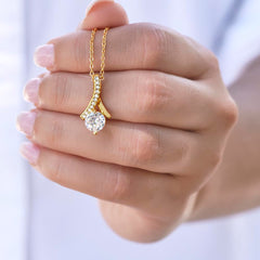 Alluring Beauty Ribbon Pendant Necklace - Elegance Edition