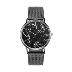 Rose Gold Marble Mesh Band Women's Quartz Watch