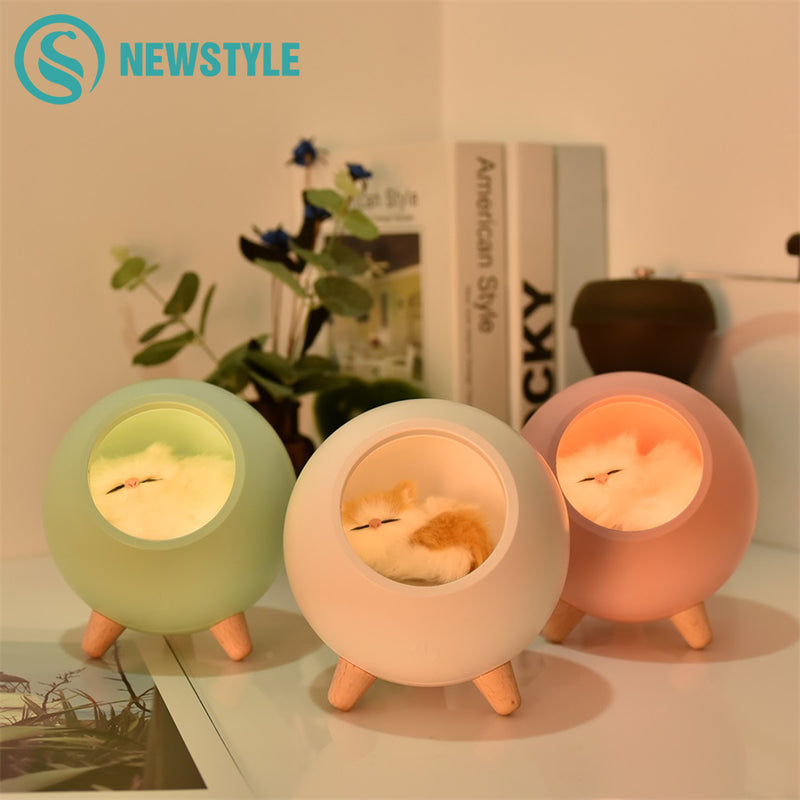 LED Cat Night Light - USB Touch Dimming Lamp