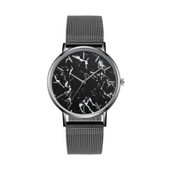 Rose Gold Marble Mesh Band Women's Quartz Watch
